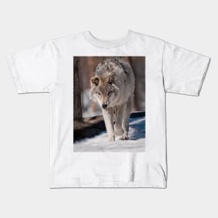 Timber Wolf Pup Kids T-Shirt